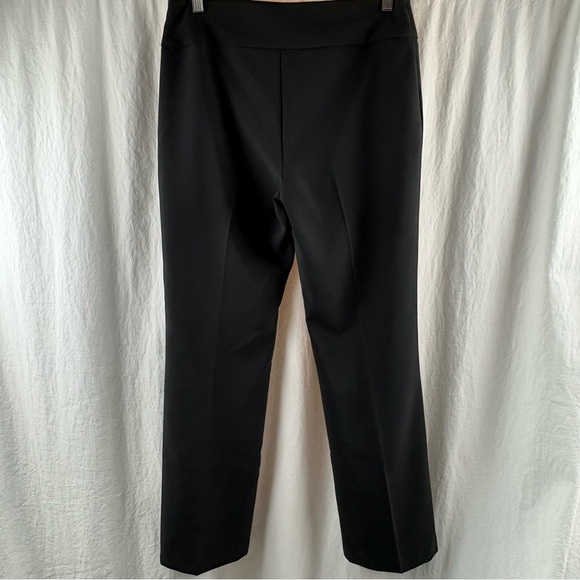 LISETTE Black Straight Leg Pant With Faux Side Ankle Slit with Buttons Detail 10 - Picture 2 of 6